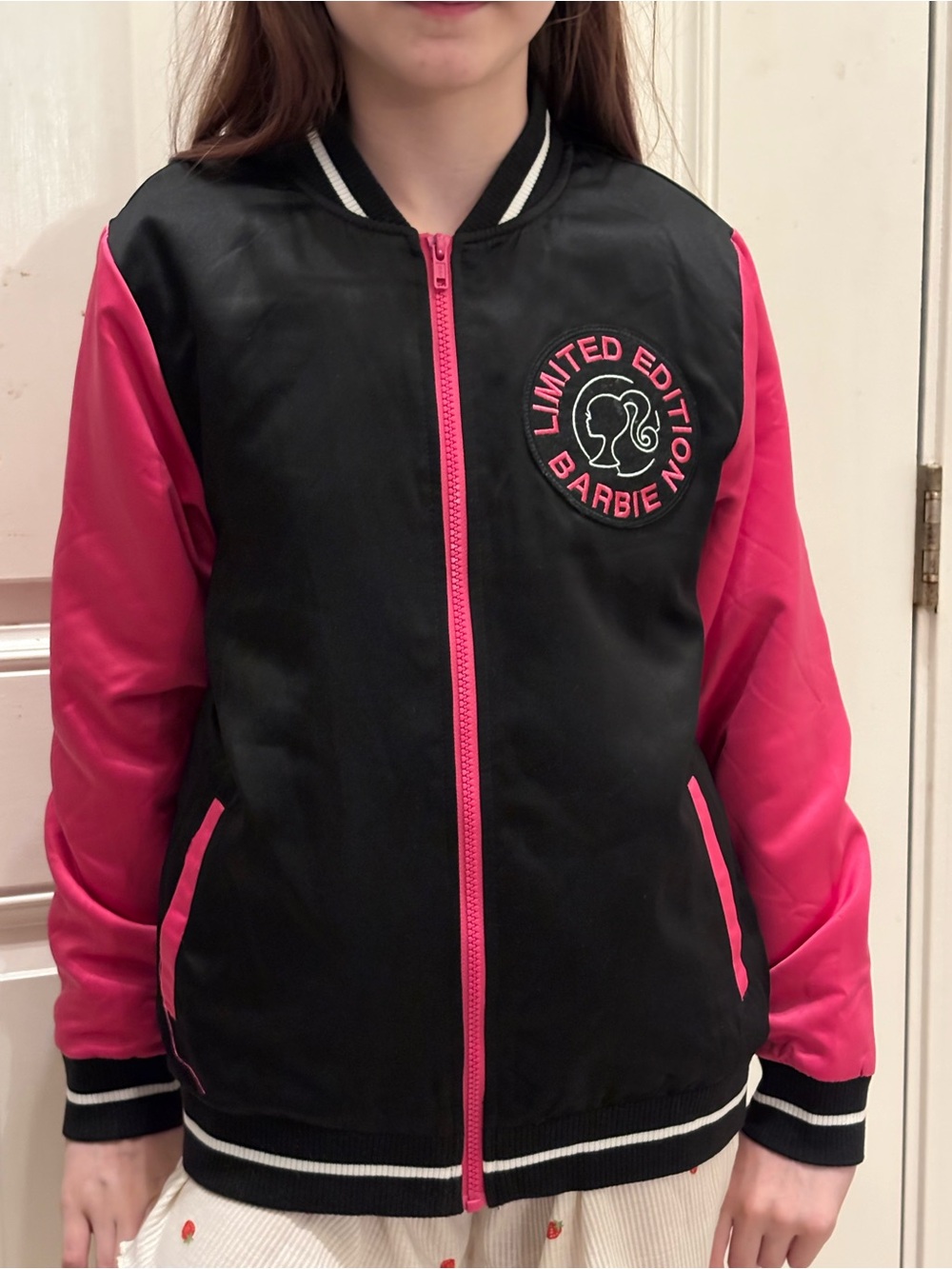 Barbie Black & Hot Pink Limited Edition Kids Bomber Jacket